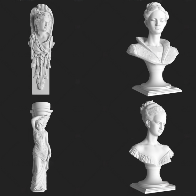  人物石膏雕像3D模型